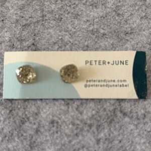 REVOLVE PETER & JUNE NWT Minimalist Faceted Acetate Stud Earrings Nickel Free